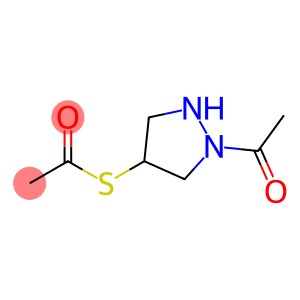 Ethanethioic  acid,  S-(1-acetyl-4-pyrazolidinyl)  ester