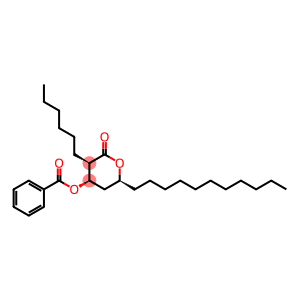 2H-Pyran-2-one, 4-(benzoyloxy)-3-hexyltetrahydro-6-undecyl-, (3R,4R,6S)-rel-