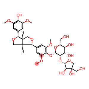 (-)-丁香树脂酚-4-O-β-D-呋喃芹糖基-(1→2)-β-D-吡喃葡萄糖苷