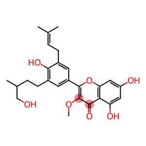 (-)-5,7-Dihydroxy-2-[4-hydroxy-3-(4-hydroxy-3-methylbutyl)-5-(3-methyl-2-buten-1-yl)phenyl]-3-methoxy-4H-1-benzopyran-4-one