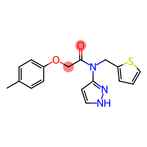 2-(4-METHYLPHENOXY)-N-(1H-PYRAZOL-3-YL)-N-(THIOPHEN-2-YLMETHYL)ACETAMIDE