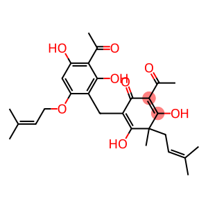 2,5-Cyclohexadien-1-one, 2-acetyl-6-[[3-acetyl-2,4-dihydroxy-6-[(3-methyl-2-buten-1-yl)oxy]phenyl]methyl]-3,5-dihydroxy-4-methyl-4-(3-methyl-2-buten-1-yl)-, (+)-