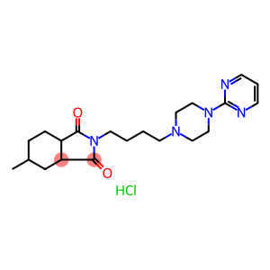 1H-Isoindole-1,3(2H)-dione, hexahydro-5-methyl-2-[4-[4-(2-pyrimidinyl)-1-piperazinyl]butyl]-, hydrochloride (1:2)