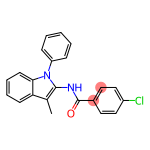 4-chloro-N-(3-methyl-1-phenyl-indol-2-yl)benzamide