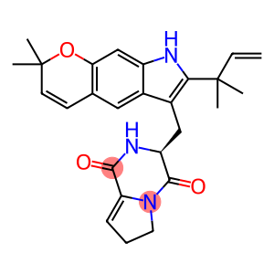 Pyrrolo[1,2-a]pyrazine-1,4-dione, 3-[[7-(1,1-dimethyl-2-propen-1-yl)-2,8-dihydro-2,2-dimethylpyrano[3,2-f]indol-6-yl]methyl]-2,3,6,7-tetrahydro-, (3S)-