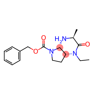 1-Pyrrolidinecarboxylic acid, 3-[[(2S)-2-amino-1-oxopropyl]ethylamino]-, phenylmethyl ester, (3R)-