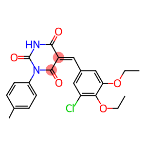 5-(3-chloro-4,5-diethoxybenzylidene)-1-(4-methylphenyl)-2,4,6(1H,3H,5H)-pyrimidinetrione