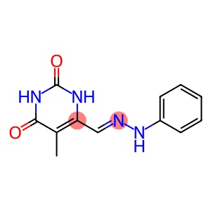 4-Pyrimidinecarboxaldehyde,1,2,3,6-tetrahydro-5-methyl-2,6-dioxo-, 4-(2-phenylhydrazone)