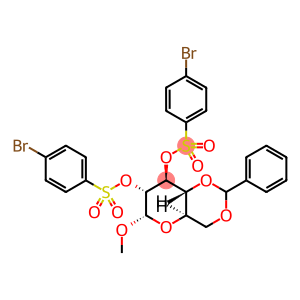 Glucopyranoside, methyl4,6-O-benzylidene-, bis(p-bromobenzenesulfonate), a-D- (8CI)