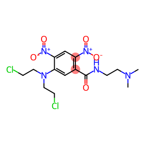 Benzamide, 5-[bis(2-chloroethyl)amino]-N-[2-(dimethylamino)ethyl]-2,4-dinitro-
