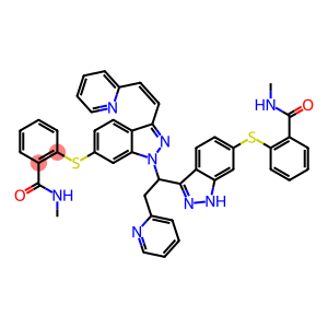 Benzamide, N-methyl-2-[[1-[1-[6-[[2-[(methylamino)carbonyl]phenyl]thio]-1H-indazol-3-yl]-2-(2-pyridinyl)ethyl]-3-[(1Z)-2-(2-pyridinyl)ethenyl]-1H-indazol-6-yl]thio]-