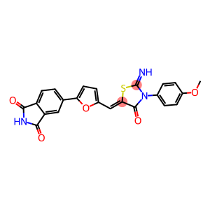 5-(5-{[2-imino-3-(4-methoxyphenyl)-4-oxo-1,3-thiazolidin-5-ylidene]methyl}-2-furyl)-1H-isoindole-1,3(2H)-dione