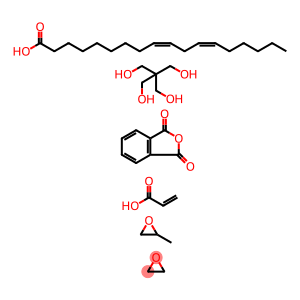 9,12-Octadecadienoic acid (9Z,12Z)-, dimer, polymer with 2,2-bis(hydroxymethyl)-1,3-propanediol, 1,3-isobenzofurandione, methyloxirane, oxirane and 2-propenoic acid