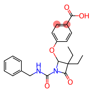 4-((4-carboxyphenyl)oxy)-3,3-diethyl-1-(((phenylmethyl)amino)carbonyl)-2-azetidinone