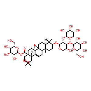 Olean-12-en-28-oic acid, 3-[(O-β-D-glucopyranosyl-(1→3)-O-[β-D-xylopyranosyl-(1→2)]-α-L-arabinopyranosyl)oxy]-, β-D-glucopyranosyl ester, (3β)-