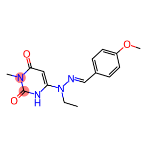 4-methoxybenzaldehyde ethyl(1-methyl-2,6-dioxo-1,2,3,6-tetrahydropyrimidin-4-yl)hydrazone