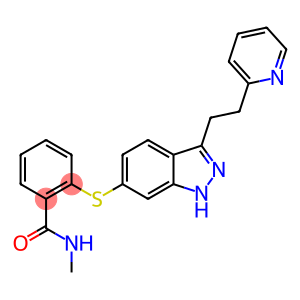 Benzamide, N-methyl-2-[[3-[2-(2-pyridinyl)ethyl]-1H-indazol-6-yl]thio]-