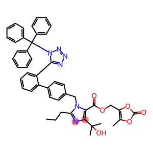 5-Methoxy – 2-oxo-1,3-dioxol - 4 - yl ) methyl - 4 - (1-hydroxy -1 - methylethyl -2 propyl-1- (2 –(2-triphenylmethyl ) -2H – tetrazole -5 – yl ) biphenyl -4-yl ) methyl ) -1H-imidazole – 5 – carboxylate