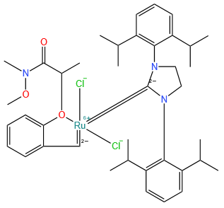 [1,3-Bis(2,6-di-i-propylphenyl)imidazolidin-2-ylidene]{2-[[1-(methoxy(methyl)amino)-1-oxopropan-2-yl]oxy]benzylidene}ruthenium(II) dichloride GreenCat