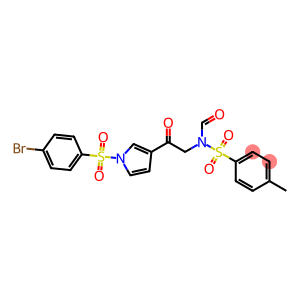 N-(2-(1-((4-bromophenyl)sulfonyl)-1H-pyrrol-3-yl)-2-oxoethyl)-N-tosylformamide