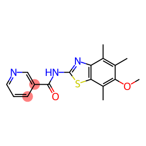 3-Pyridinecarboxamide,  N-(6-methoxy-4,5,7-trimethyl-2-benzothiazolyl)-