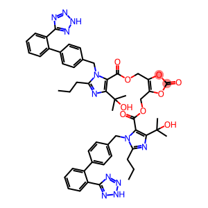 1H-Imidazole-5-carboxylic acid, 4-(1-hydroxy-1-methylethyl)-2-propyl-1-[[2'-(2H-tetrazol-5-yl)[1,1'-biphenyl]-4-yl]methyl]-, 5,5'-[(2-oxo-1,3-dioxole-4,5-diyl)bis(methylene)] ester