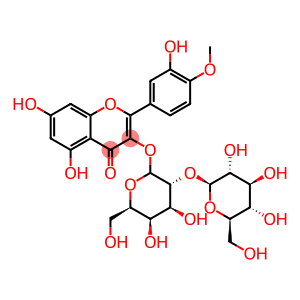 4H-1-Benzopyran-4-one, 3-[(2-O-β-D-glucopyranosyl-β-D-galactopyranosyl)oxy]-5,7-dihydroxy-2-(3-hydroxy-4-methoxyphenyl)-