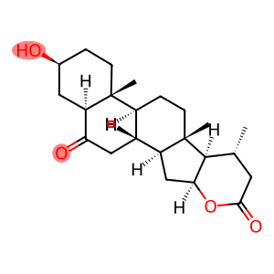 24-Norcholan-23-oic acid, 3,16-dihydroxy-6-oxo-, δ-lactone, (3β,5α,16β)- (9CI)