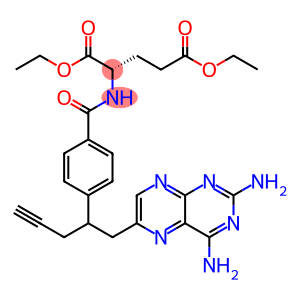 L-Glutamic acid, N-[4-[1-[(2,4-diamino-6-pteridinyl)methyl]-3-butyn-1-yl]benzoyl]-, 1,5-diethyl ester