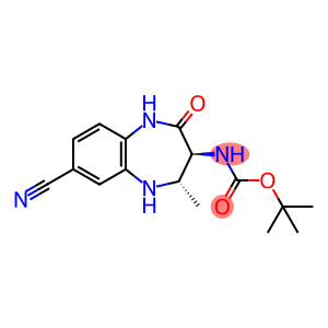 Carbamic acid, N-[(3S,4S)-7-cyano-2,3,4,5-tetrahydro-4-methyl-2-oxo-1H-1,5-benzodiazepin-3-yl]-, 1,1-dimethylethyl ester