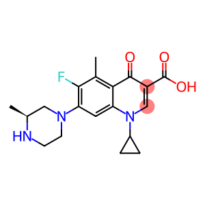 3-Quinolinecarboxylic acid, 1-cyclopropyl-6-fluoro-1,4-dihydro-5-methyl-7-[(3S)-3-methyl-1-piperazinyl]-4-oxo-