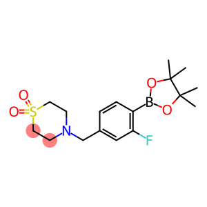 4-{[3-fluoro-4-(4,4,5,5-tetramethyl-1,3,2-dioxaborolan-2-yl)phenyl]methyl}-1λ-thiomorpholine-1,1-dione