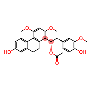 2H-Phenanthro[2,1-b]pyran-4,8-diol, 3,4,5,6-tetrahydro-3-(4-hydroxy-3-methoxyphenyl)-11-methoxy-, 4-acetate, (3R,4R)- (9CI)