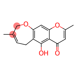 4H-Pyrano[3,2-h][1]benzoxepin-4-one, 6,9-dihydro-5-hydroxy-2,8-dimethyl-