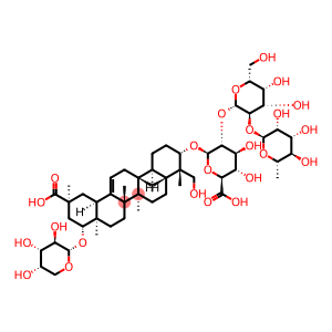 β-D-Glucopyranosiduronic acid, (3β,4β,20α,22β)-22-(α-L-arabinopyranosyloxy)-20-carboxy-23-hydroxy-30-norolean-12-en-3-yl O-6-deoxy-α-L-mannopyranosyl-(1→2)-O-β-D-galactopyranosyl-(1→2)-