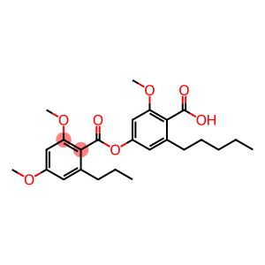 Benzoic acid, 2,4-dimethoxy-6-propyl-, 4-carboxy-3-methoxy-5-pentylphenyl ester