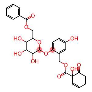 β-D-Glucopyranoside, 4-hydroxy-2-[[[(1-hydroxy-6-oxo-2-cyclohexen-1-yl)carbonyl]oxy]methyl]phenyl, 6-benzoate