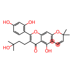 2H,6H-Benzo[1,2-b:5,4-b']dipyran-6-one, 8-(2,4-dihydroxyphenyl)-5-hydroxy-7-(3-hydroxy-3-methylbutyl)-2,2-dimethyl-