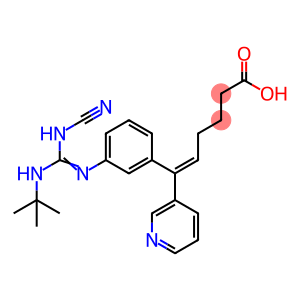 5-Hexenoic acid, 6-[3-[[(cyanoamino)[(1,1-dimethylethyl)amino]methylene]amino]phenyl]-6-(3-pyridinyl)-, (5E)-