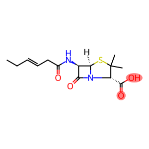 4-Thia-1-azabicyclo[3.2.0]heptane-2-carboxylic acid, 3,3-dimethyl-7-oxo-6-[(1-oxo-3-hexenyl)amino]-, [2S-[2α,5α,6β(E)]]- (9CI)