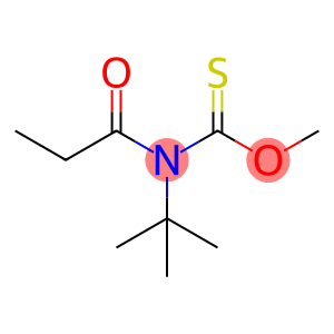 Carbamothioic  acid,  (1,1-dimethylethyl)(1-oxopropyl)-,  O-methyl  ester  (9CI)