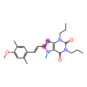 8-[(E)-2-(4-methoxy-2,5-dimethyl-phenyl)ethenyl]-7-methyl-1,3-dipropyl -purine-2,6-dione