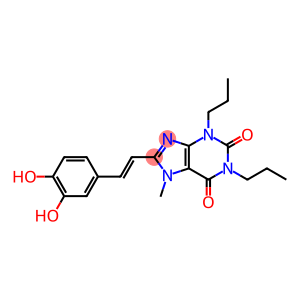 1H-Purine-2,6-dione, 8-[2-(3,4-dihydroxyphenyl)ethenyl]-3,7-dihydro-7-methyl-1,3-dipropyl-, (E)- (9CI)