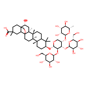 Oleanan-29-oic acid, 3-[(O-6-deoxy-α-L-mannopyranosyl-(1→2)-O-β-D-glucopyranosyl-(1→4)-O-[β-D-glucopyranosyl-(1→2)]-α-L-arabinopyranosyl)oxy]-13,28-epoxy-16-hydroxy-, (3β,16α,20α)-