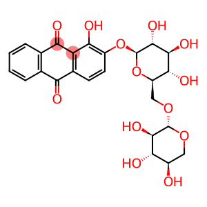 9,10-Anthracenedione, 1-hydroxy-2-[(6-O-β-D-xylopyranosyl-β-D-glucopyranosyl)oxy]-