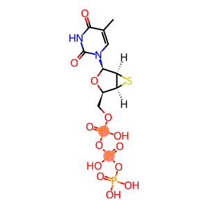 2,4(1H,3H)-Pyrimidinedione, 1-[2,3-dideoxy-2,3-epithio-5-O-[hydroxy[[hydroxy(phosphonooxy)phosphinyl]oxy]phosphinyl]-β-D-lyxofuranosyl]-5-methyl-