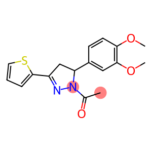 1-acetyl-5-(3,4-dimethoxyphenyl)-3-(2-thienyl)-4,5-dihydro-1H-pyrazole