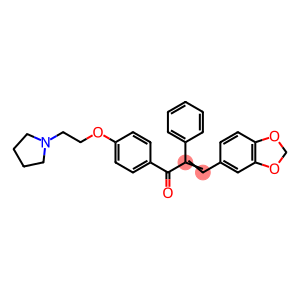 2-Propen-1-one, 3-(1,3-benzodioxol-5-yl)-2-phenyl-1-[4-[2-(1-pyrrolidinyl)ethoxy]phenyl]-