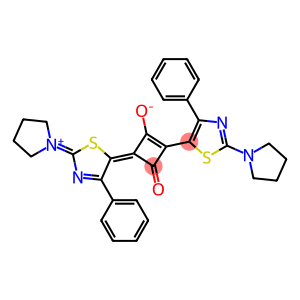 1,3-Bis(2-pyrrolidino-4-phenyl-1,3-thiazol-5-yl)-2-oxo-cyclobutenylium-4-olate