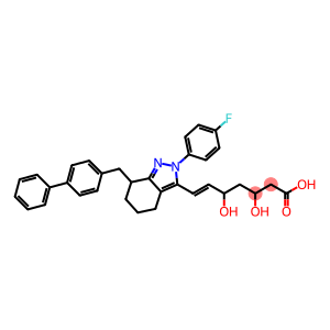 7-(7-((1,1'-biphenyl-4-yl)methyl)-2-(4-fluorophenyl)-4,5,6,7-tetrahydro-2H-indazol-3-yl)-3,5-dihydroxy-6-heptenoic acid